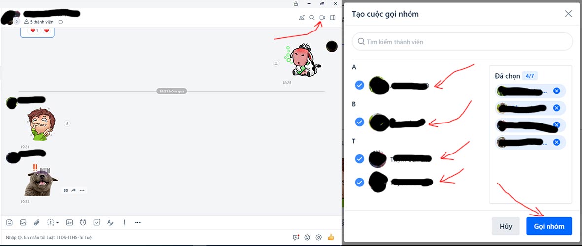 Cách gọi video nhóm trên Zalo bằng máy tính để bàn