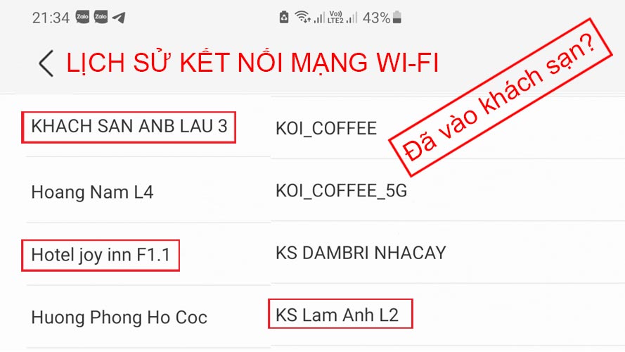 Cách xem lịch sử truy cập Wifi trên điện thoại iPhone, Android