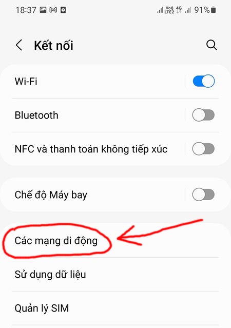 Cách bật 5G trên Samsung Galaxy