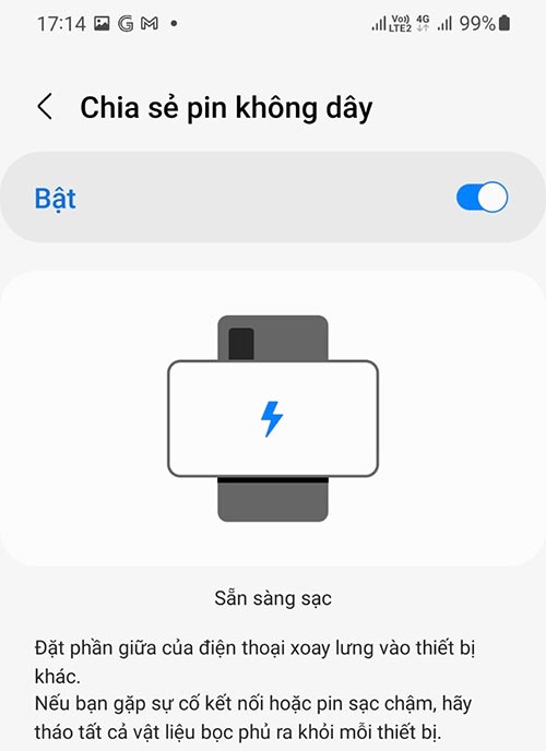 Cách sạc pin không dây Samsung (chia sẽ pin không dây)