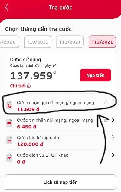 Cách tra cứu cuộc gọi đến và đi Viettel trên điện thoại