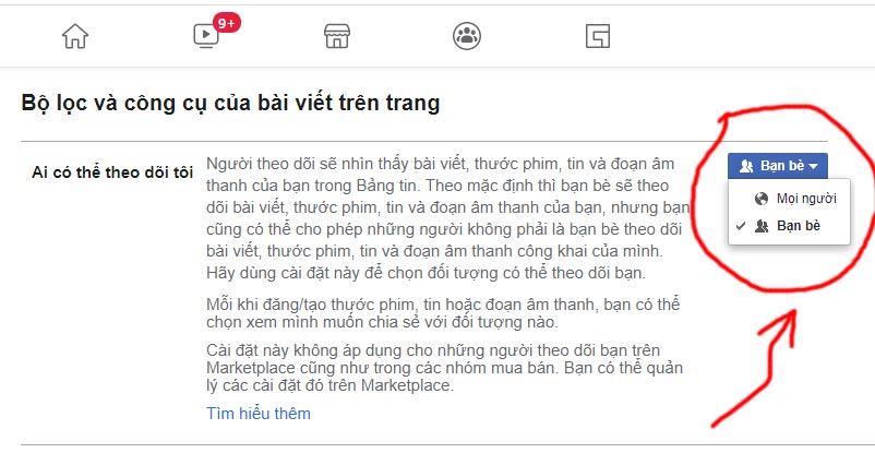 Cách mở chế độ người theo dõi trên Facebook bằng máy tính