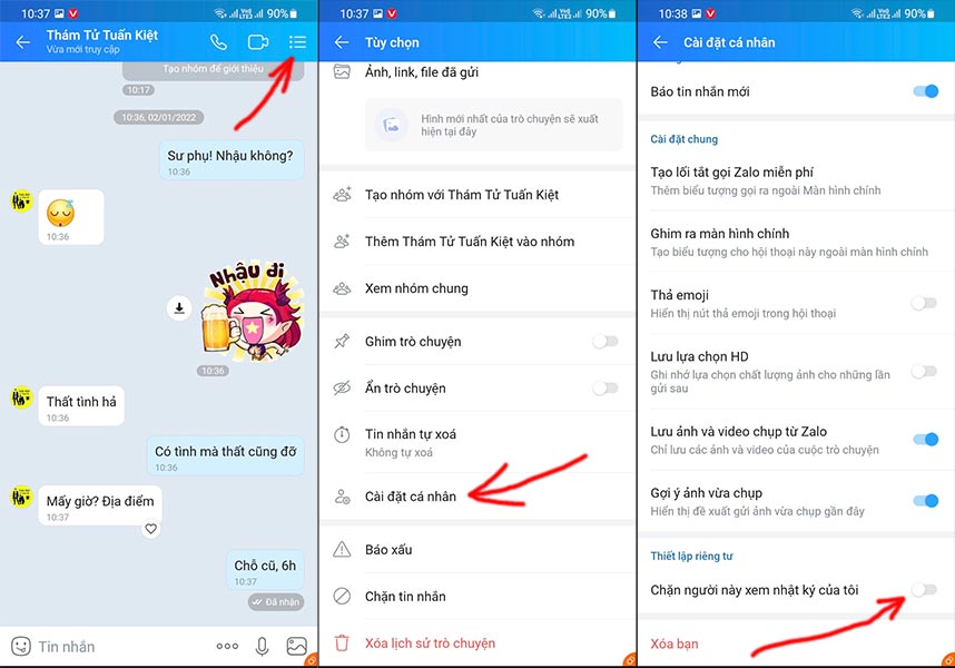 Cách chặn bạn xem nhật ký trên Zalo của mình