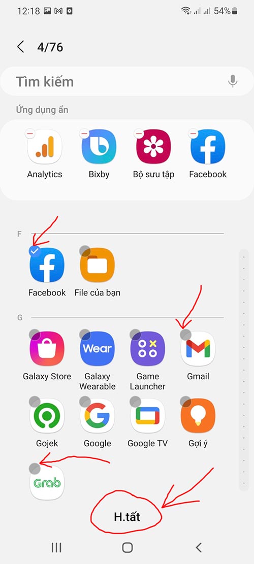 Cách ẩn ứng dụng trên điện thoại Samsung