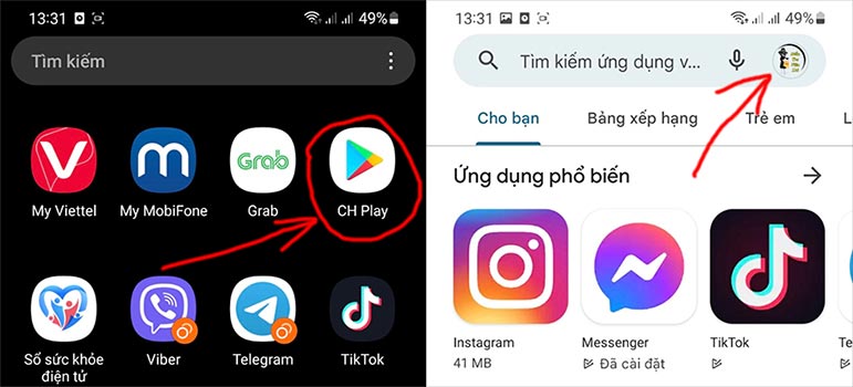 Cách mở ứng dụng ẩn trên CH Play