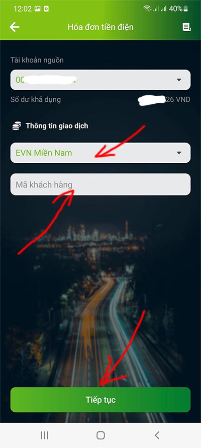 Cách thanh toán tiền điện qua tài khoản ngân hàng Vietcombank