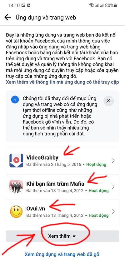 Cách xem các ứng dụng đã đăng nhập bằng Facebook