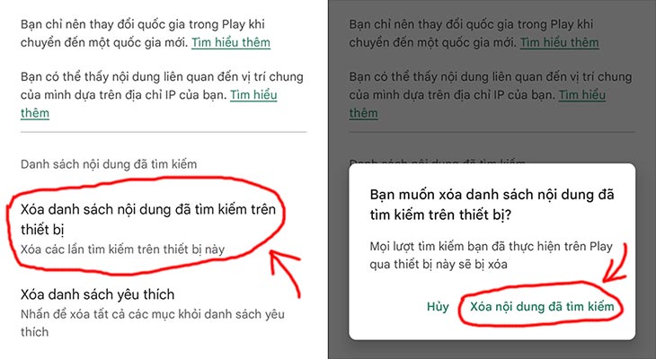 Cách xóa lịch sử tìm kiếm trên CH Play mới nhất