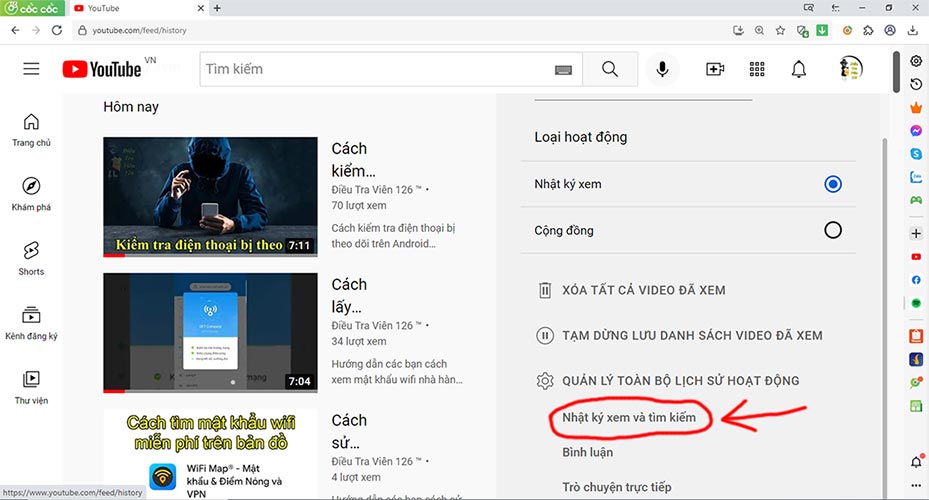 Cách xóa lịch sử tìm kiếm trên YouTube máy tính