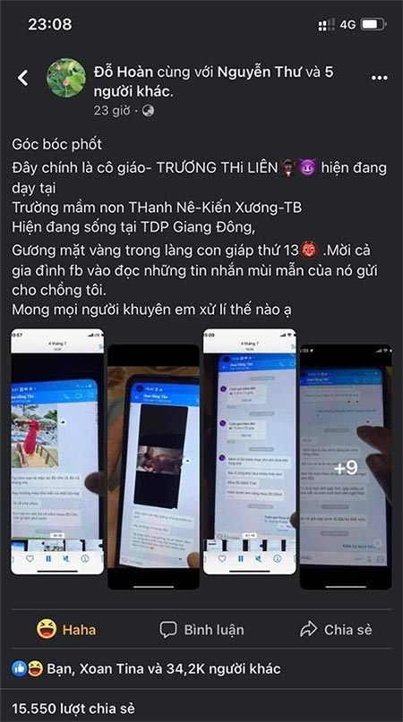 Drama lòng xào dưa 30k giáo viên mần non Thái Bình ngoại tình